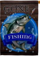 Gone Fishing House Flag