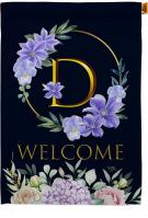 Welcome D Monogram House Flag