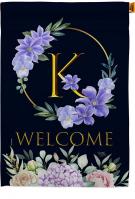 Welcome K Monogram House Flag