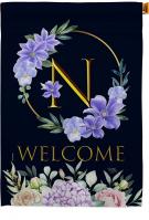 Welcome N Monogram House Flag