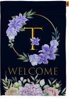 Welcome T Monogram House Flag