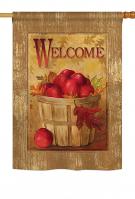 Welcome Apple Basket House Flag