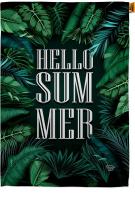 Hello Summer Leaves House Flag