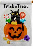 Silly Halloween Kitty House Flag