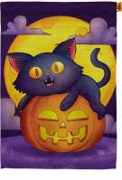 Halloween Kitty House Flag