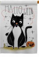 Halloween Tuxedo Cat House Flag