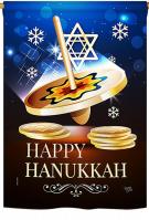 Happy Hanukkah Dreidel House Flag