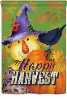 Happy Harvest Scarecrow House Flag