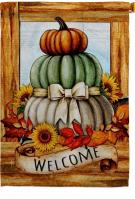 Fall Pumpkin Trio House Flag