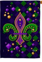 Diamond Fleur De Lis House Flag