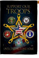 Support Our Military Troops House Flag
