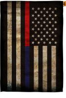 Thin Red And Blue Line House Flag