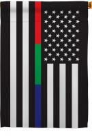 US Thin Blue Green Red Line House Flag