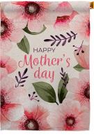 Pink Floral Mother House Flag