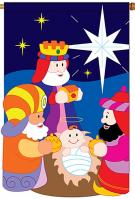 Three Kings Applique House Flag