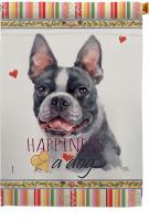 Boston Terrier Happiness House Flag