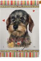 Wire Haired Dachshund Happiness House Flag