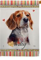 Beagle Hound Happiness House Flag