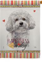 Bichon Frise Happiness House Flag