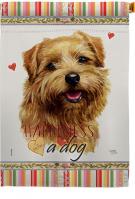 Tan Norfolk Terrier Happiness House Flag