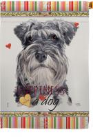 Miniature Schnauzer Happiness House Flag