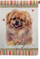 Pekingese Happiness House Flag