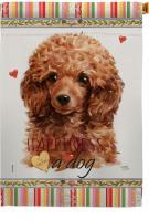 Miniature Poodle Happiness House Flag