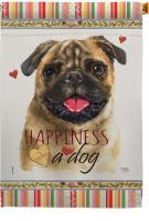 Pug Happiness House Flag