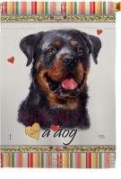 Rottweiler Happiness House Flag