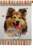 Shetland Sheepdog Happiness House Flag
