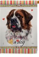 St. Bernard Dog Happiness House Flag
