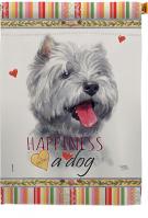 Westie Happiness House Flag