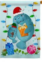 Manatees Christmas House Flag