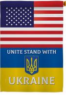 US Stand With Ukraine House Flag