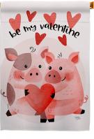 Valentines Piggy House Flag