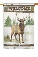 Welcome Deer House Flag