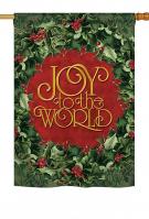 Joy To The World Wreath House Flag