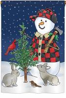 Lumberjack Snowmen House Flag