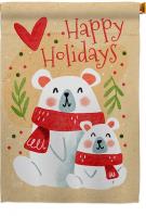 Beary Happy Holiday House Flag