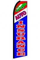 Auto Insurance (Black Sleeve) Feather Flag 2.5\' x 11\'