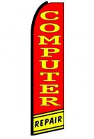 Computer Repair (Black Sleeve) Feather Flag 3\' x 11.5\'