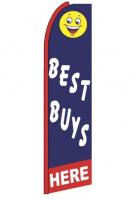 Best Buys Here (Blue) Feather Flag 3\' x 11.5\'