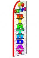 Happy Birthday Feather Flag 3\' x 11.5\'