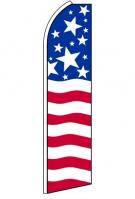 US Patriotic Stars Feather Flag 3\' x 11.5\'