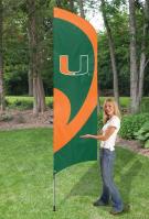 Miami Hurricanes Tall Team Flag 8.5\' x 2.5\'