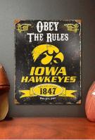 Iowa Hawkeyes Embossed Metal Sign