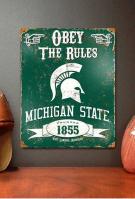 Michigan State Spartans Embossed Metal Sign