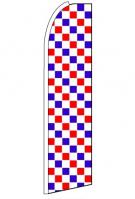 Red, White, Blue Checkers Feather Flag 3\' x 11.5\'