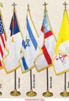 US Made Religious Nylon Indoor Papal Flag Set 4x6