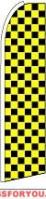 Checkered (Black & Yellow) Feather Flag 2.5' x 11.5'